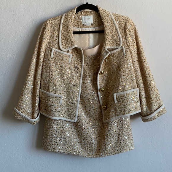Kate Spade tweed sequins suit size 4